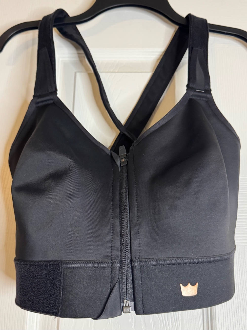 SHEFIT Black Sports Bra with Gold Accents